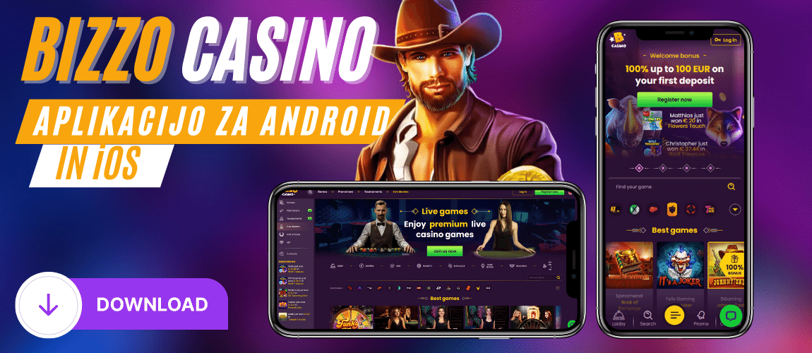 Bizzo Casino App - naložite aplikacijo za Android in iOS