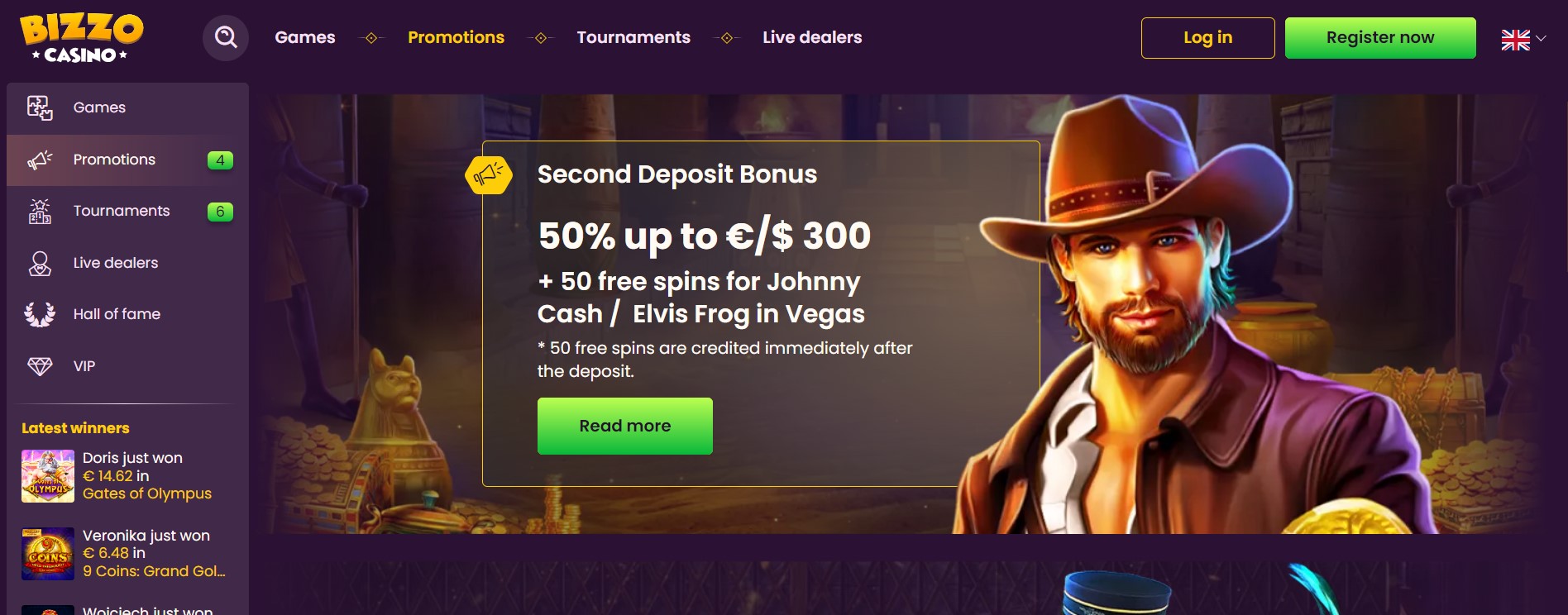 Bonus za drugi depozit iz igralnice Bizzo Casino