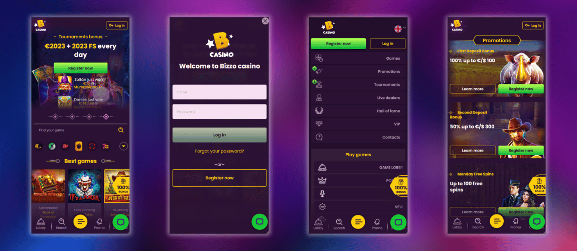 Mobilna različica spletnega casinoja Bizzo